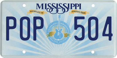MS license plate POP504