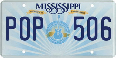 MS license plate POP506