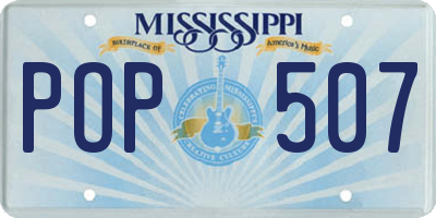MS license plate POP507