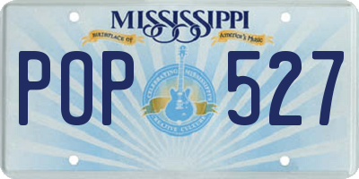 MS license plate POP527