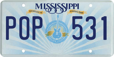 MS license plate POP531