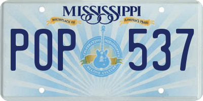 MS license plate POP537
