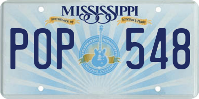 MS license plate POP548
