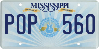 MS license plate POP560