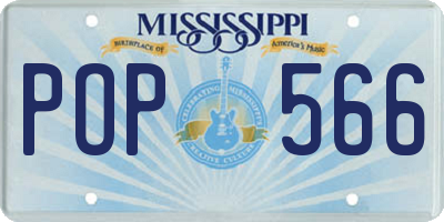 MS license plate POP566
