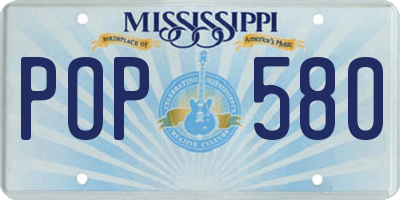 MS license plate POP580