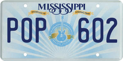MS license plate POP602