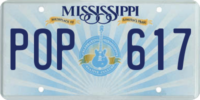 MS license plate POP617