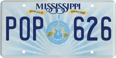 MS license plate POP626