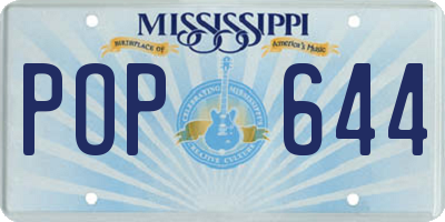 MS license plate POP644