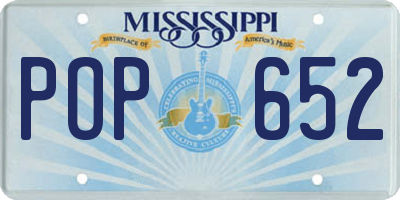MS license plate POP652