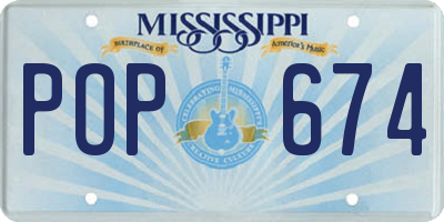 MS license plate POP674