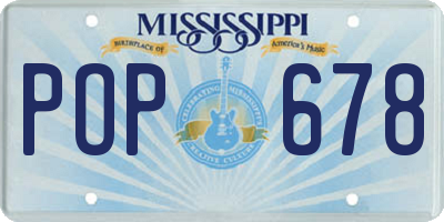 MS license plate POP678
