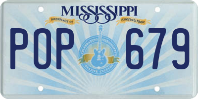 MS license plate POP679