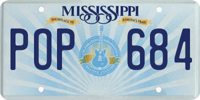 MS license plate POP684