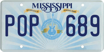 MS license plate POP689