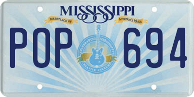 MS license plate POP694