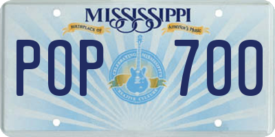 MS license plate POP700