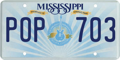 MS license plate POP703