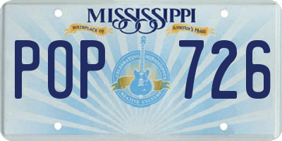 MS license plate POP726