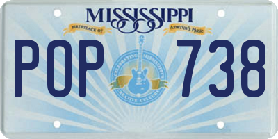 MS license plate POP738