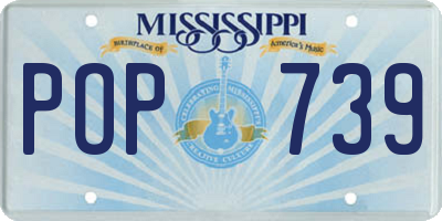 MS license plate POP739