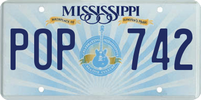 MS license plate POP742