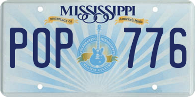 MS license plate POP776