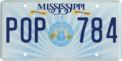 MS license plate POP784