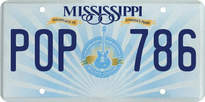 MS license plate POP786
