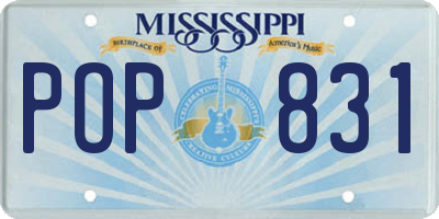 MS license plate POP831