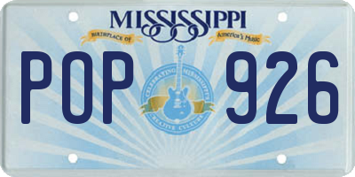 MS license plate POP926