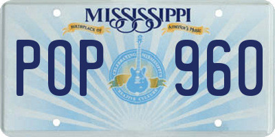 MS license plate POP960