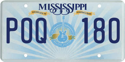 MS license plate POQ180