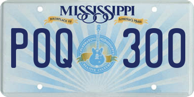 MS license plate POQ300
