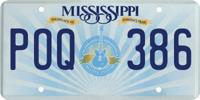 MS license plate POQ386