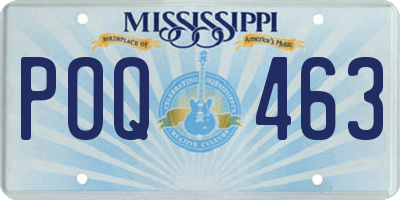 MS license plate POQ463