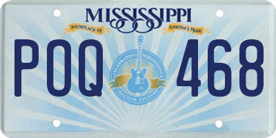 MS license plate POQ468