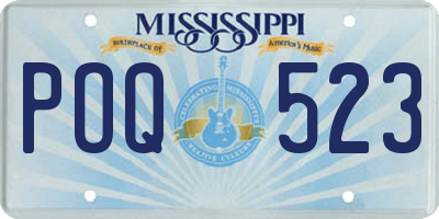 MS license plate POQ523