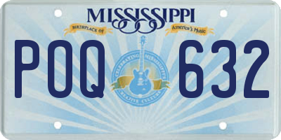 MS license plate POQ632
