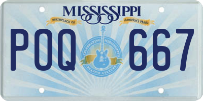 MS license plate POQ667