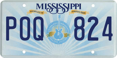 MS license plate POQ824