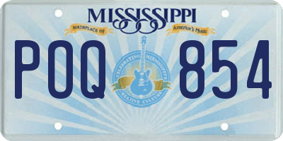 MS license plate POQ854