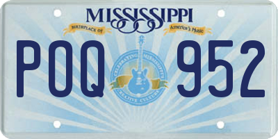 MS license plate POQ952