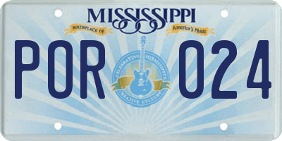 MS license plate POR024