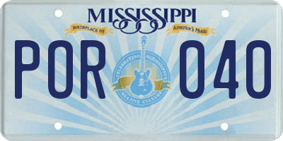 MS license plate POR040