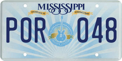 MS license plate POR048