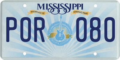 MS license plate POR080