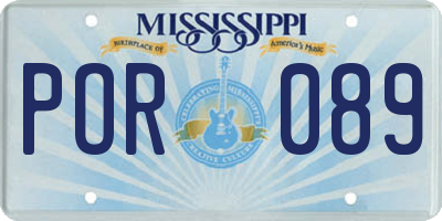 MS license plate POR089