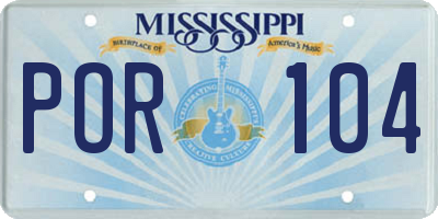 MS license plate POR104